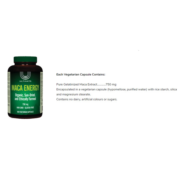 Ultimate Maca Energy Nutritional Facts | Optimize Nutrition Ultimate Maca Energy Nutritional Facts | Optimize Nutrition
