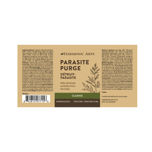 Harmonic Arts Parasite Purge Ingredients | Optimize Nutrition