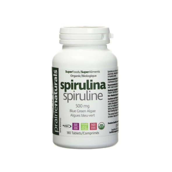 Prairie Naturals Spirulina 500mg 180Vcap Organic | Optimize Nutrition Prairie Naturals Spirulina 500mg 180Vcap Organic | Optimize Nutrition