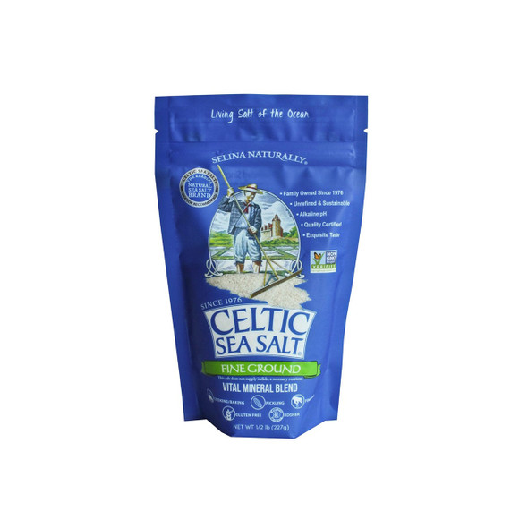 Selina Naturally Celtic Sea Salt 227g Fine Ground | Optimize Nutrition