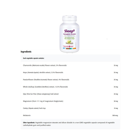 New Roots Sleep8 Ingredients | Optimize nutrition New Roots Sleep8 Ingredients | Optimize nutrition