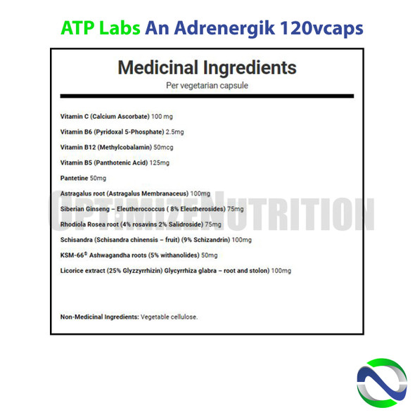 ATP Labs Adrenergik 120Vcap Nutrition Facts | Optimize nutrition. ATP Labs Adrenergik 120Vcap Nutrition Facts | Optimize nutrition.