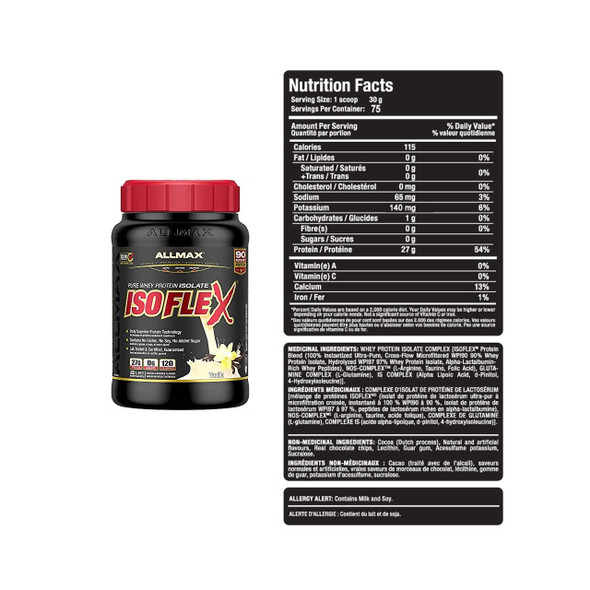 Allmax Nutrition Isoflex Whey Protein Isolate Ingredients | Optimize Nutrition