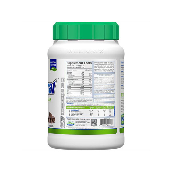 Allmax Isonatural 2lb ingredients | optimizenutrition.ca