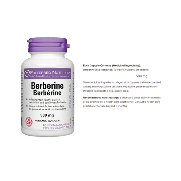 Preferred Nutrition Berberine Nutritional Facts | Optimize Nutrition Preferred Nutrition Berberine Nutritional Facts | Optimize Nutrition