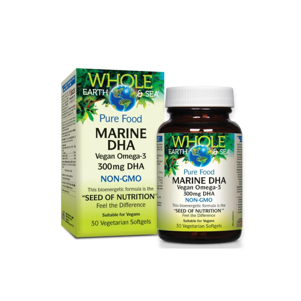 Whole Earth & Sea Marine Algae Vegan Omega-3 300mg DHA | Optimize Nutrition