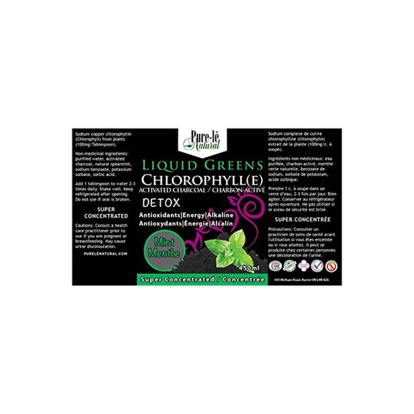 Pure-le Natural Chlorophyll Activated Charcoal Detox Mint ingredients | Optimize Nutrition Pure-le Natural Chlorophyll Activated Charcoal Detox Mint ingredients | Optimize Nutrition