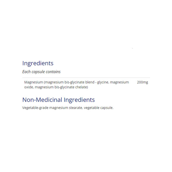 CanPrev Magnesium Bis Glycinate 200mg 240Cap Ingredients | Optimize Nutrition