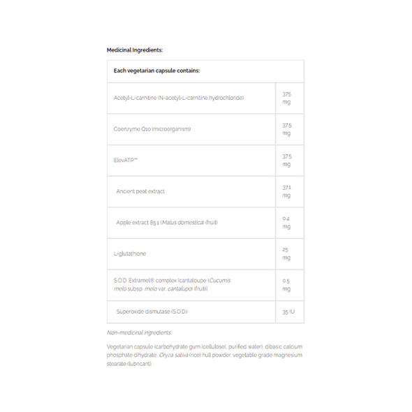 Natural Factors RegenerLife Mitochondrial Formula Ingredients | Optimize Nutrition Natural Factors RegenerLife Mitochondrial Formula Ingredients | Optimize Nutrition