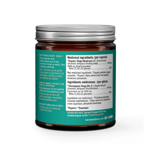 Eversio Wellness Organic Chaga Ingredients
 | Optimize Nutrition Eversio Wellness Organic Chaga Ingredients
 | Optimize Nutrition