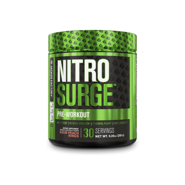 Jacked Factory Nitro Surge Pre-Workout 30Serv Sour Peach Rings | Optimize Nutrition