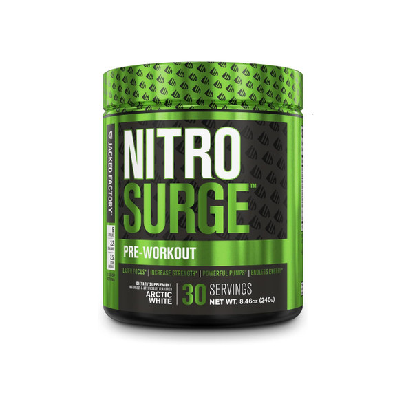 Jacked Factory Nitro Surge Pre-Workout 30Serv arctic white | optimizenutrition.ca