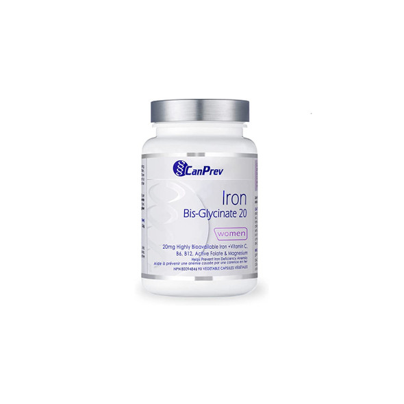 CanPrev Iron Bis Glycinate 20mg Women 90 Vcap | Optimize Nutrition