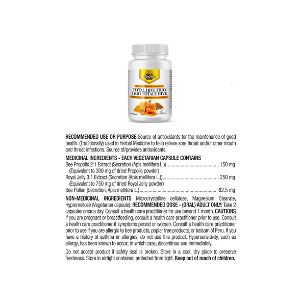Dutchman's Gold Total Hive Trio Ingredients | Optimize Nutrition