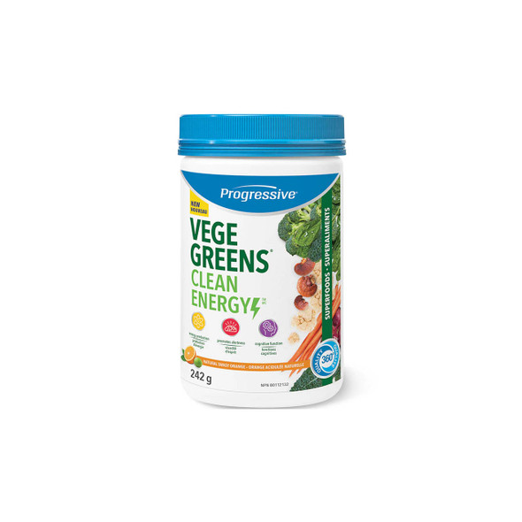 Progressive VegeGreens Clean Energy 242g Natural Tangy Orange | Optimize Nutrition