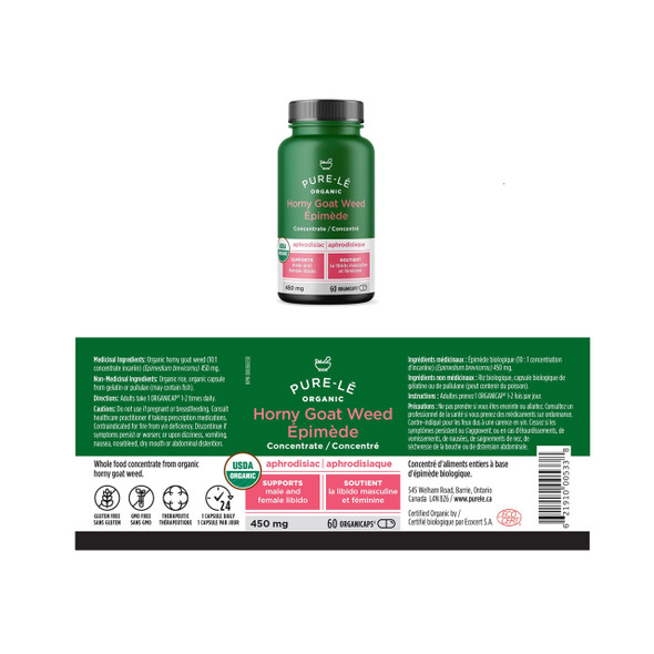 Pure-Le Horny Goat Weed 450mg Ingredients | Optimize Nutrition