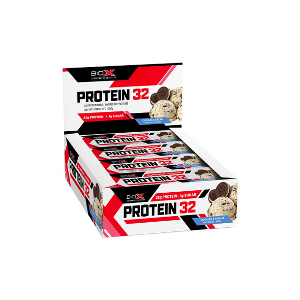 BioX Protein 32 Bars 12Pack Cookies & Cream | Optimize Nutrition