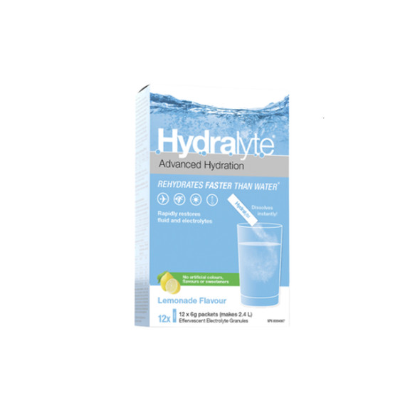 Hydralyte Effervescent Electrolyte Granules 12x6g Lemonade | Optimize Nutrition