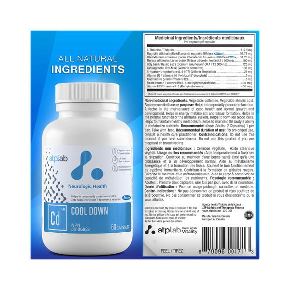 ATP Labs Cool Down 60Cap Ingredients | Optimize Nutrition ATP Labs Cool Down 60Cap Ingredients | Optimize Nutrition