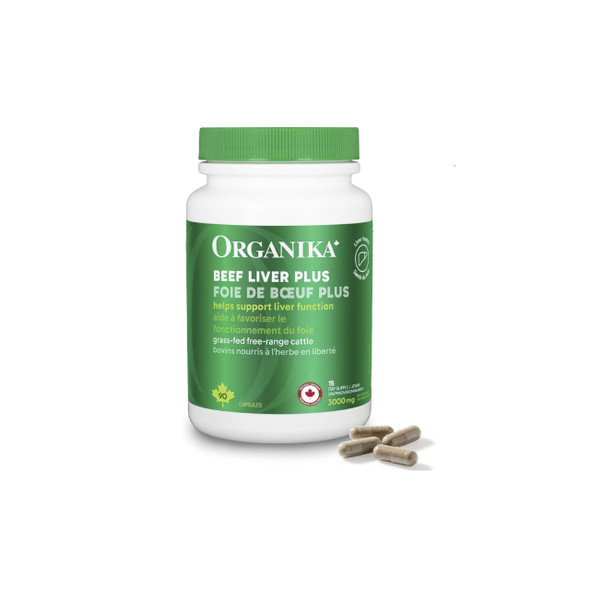 Organika Grass fed Beef Liver Plus 500MG 90Cap | Optimize Nutrition