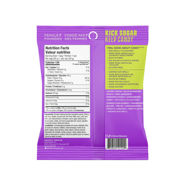 Smart Sweets 50g Sour Gummy ingredients| Optimize Nutrition