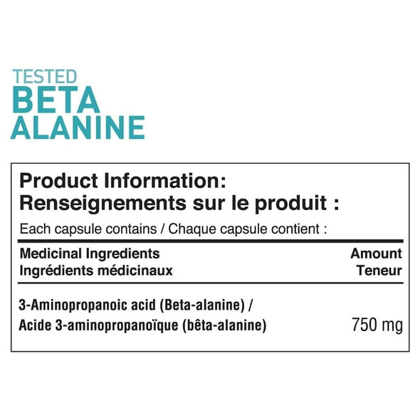 Tested Nutrition Beta Alanine 2250mg 180Cap Ingredients | Optimize Nutrition