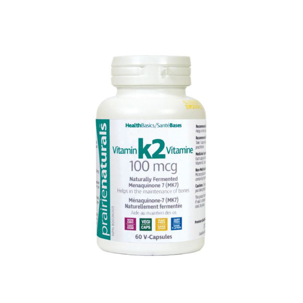 Prairie Naturals Vitamin K2 100mcg 60Vcap | Optimizenutrition.ca