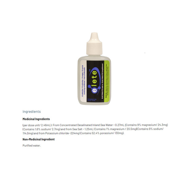Anderson's Elete Electrolyte Add-In 24.6ml Ingredients | Optimize Nutrition