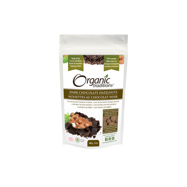 Organic Traditions Dark Chocolate Hazelnuts 100g | Optimize Nutrition
