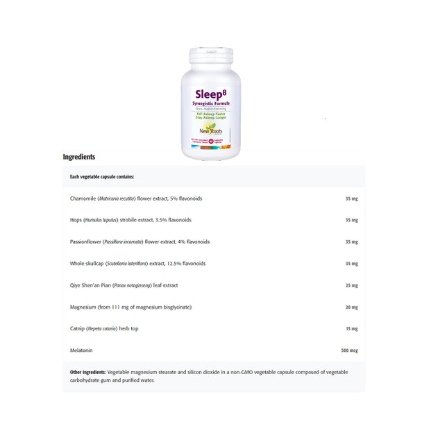 New Roots Sleep8 Ingredients | Optimize nutrition