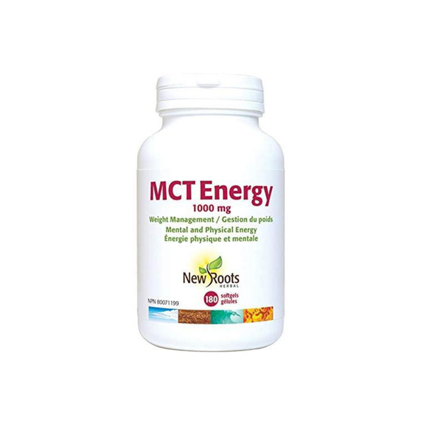 New Roots MCT Energy 1000mg 180Gel | Optimizenutrition.ca