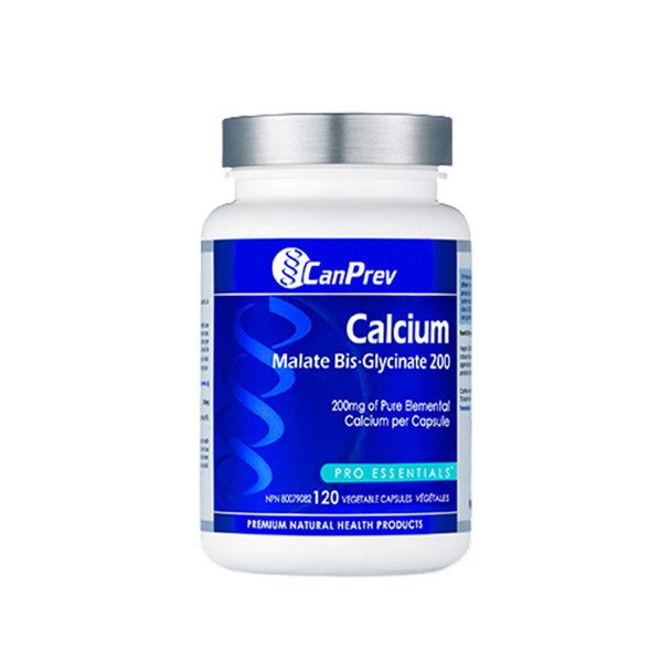 CanPrev Calcium Malate Bis-Glycinate 200 120Vcap | Optimizenutrition.ca