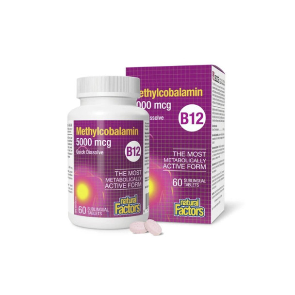 Natural Factors Vitamin B12 5000mcg 60Tab | Optimize Nutrition