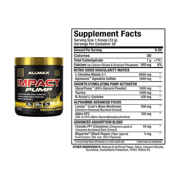 Allmax Impact Pump Pre-workout | Optimize nutrition