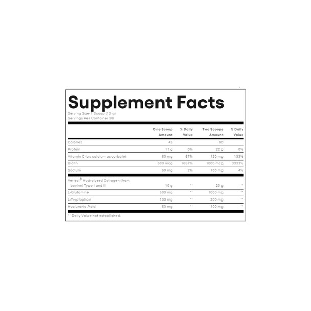 Natural Factors Total Body Collagen 500g Unflavoured Ingredients | Optimize Nutrition
