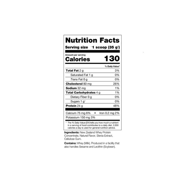 Perfect New Zealand Whey Protein 1.6lb Nutrition Facts | Optimize Nutrition