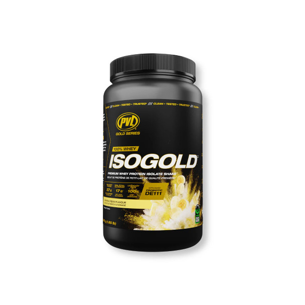 PVL Isogold 1.85lb Whey Protein Isolate Banana Cream | Optimize Nutrition