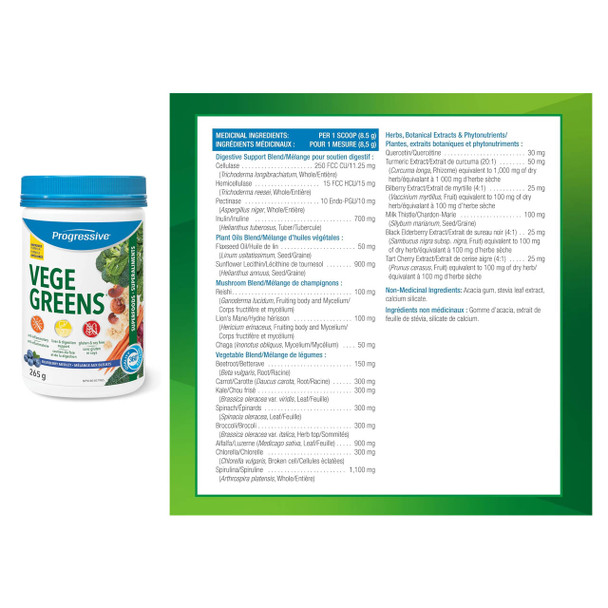 Progressive VegeGreens Nutritional Facts | Optimize nutrition