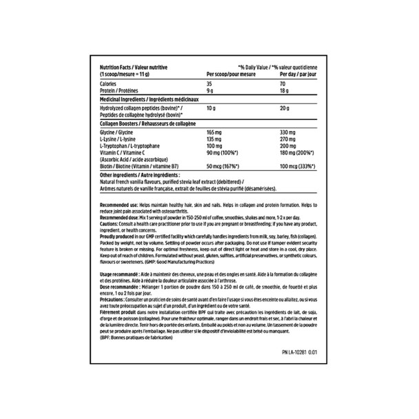 North Coast Naturals Boosted Bovine Collagen Vanilla Ingredients | Optimize Nutrition