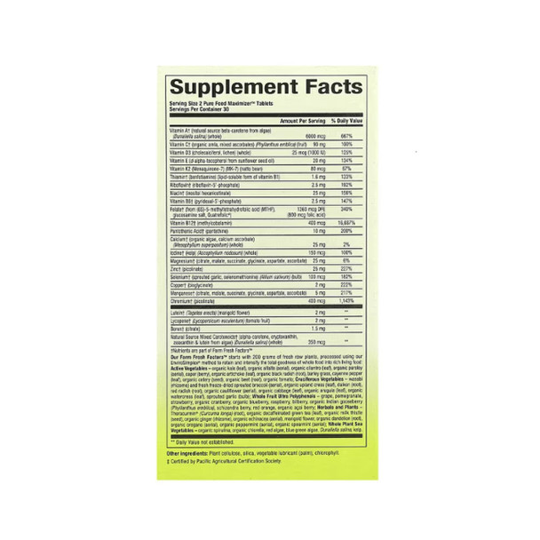 Whole Earth & Sea Multivitamin & Mineral Ingredients | Optimize Nutrition