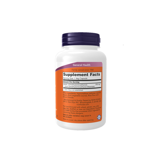 Now DMAE 250mg Ingredients | Optimize Nutrition