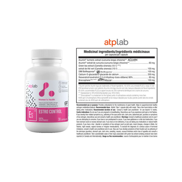 ATP Labs Estro-Control Nutritional Facts | Optimize nutrition