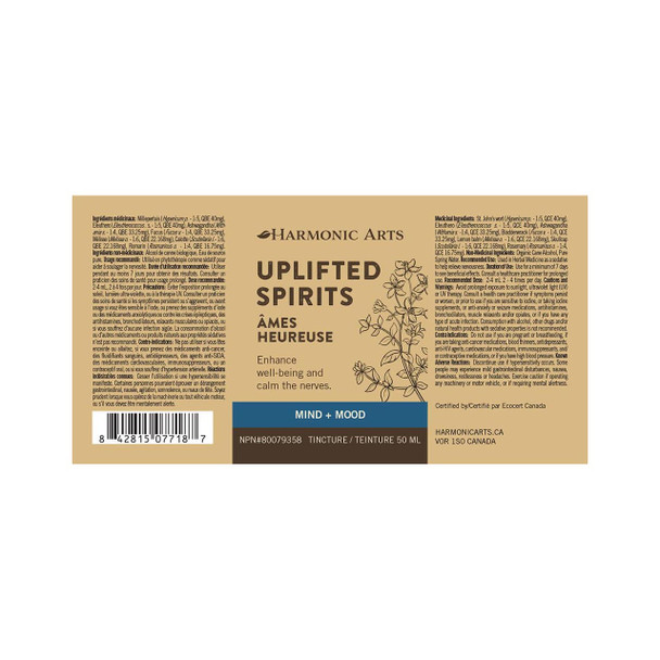 Harmonic Arts Uplifted Spirits Tincture ingredients | Optimize Nutrition