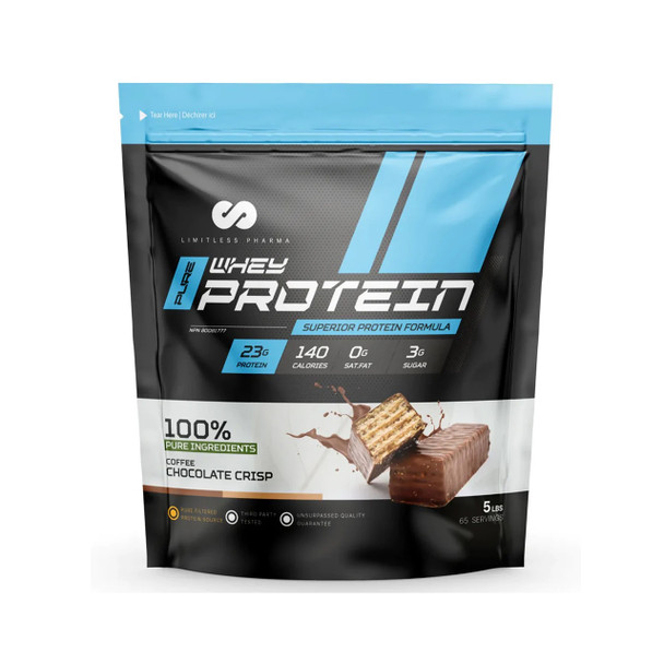 Limitless Pharma Whey Protein Concentrate 5lb Coffee Chocolate Crisp | Optimize Nutrition