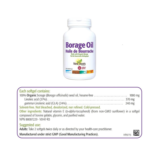 New Roots Borage Oil Ingredients | Optimize Nutrition