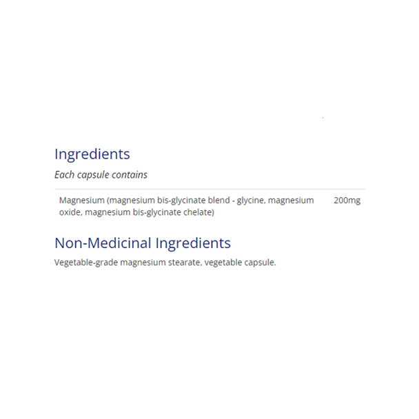 CanPrev Magnesium Bis Glycinate 200mg 240Cap Ingredients | Optimize Nutrition
