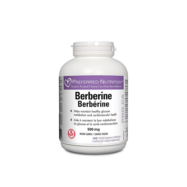 Preferred Nutrition Berberine 500mg 180Cap | Optimizenutrition.ca