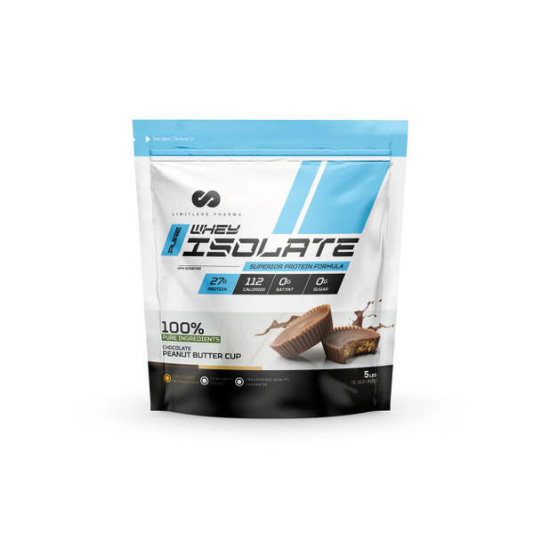 Limitless Pharma Pure Whey Isolate 5lb Peanut butter Cup | optimize Nutrition