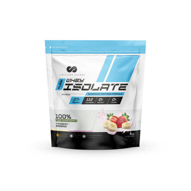 Limitless Pharma Pure Whey Isolate 5lb strawberry banana | optimize Nutrition