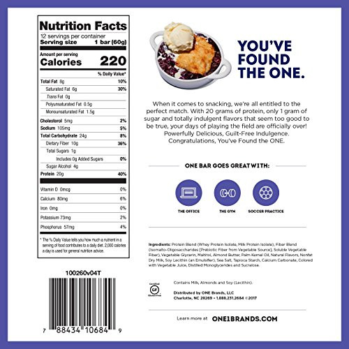 One Brands One Bar Blueberry Cobbler Nutritional Facts | Optimize Nutrition